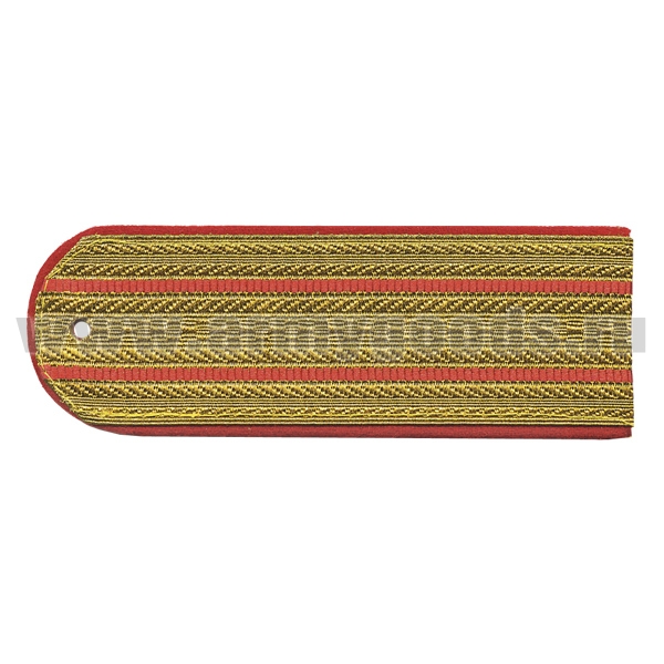 Погоны парад. зол. мет. Полиция 2 красн. пр. (с хлястиком)