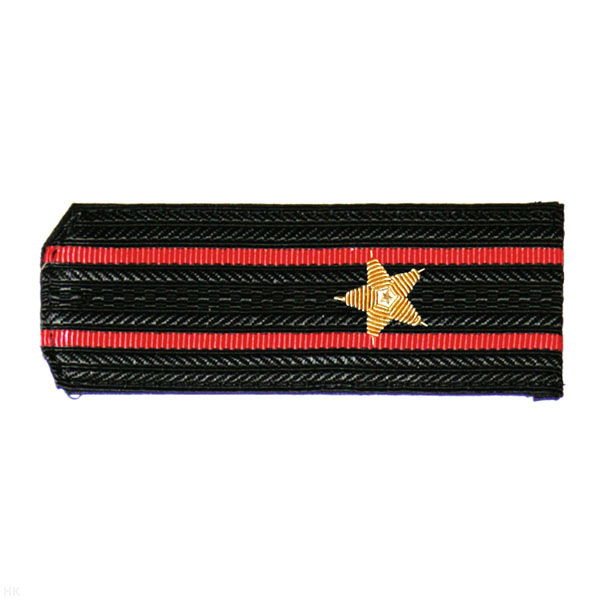Погоны черн. с 2 красн. просв., вышит. канителью (майор)