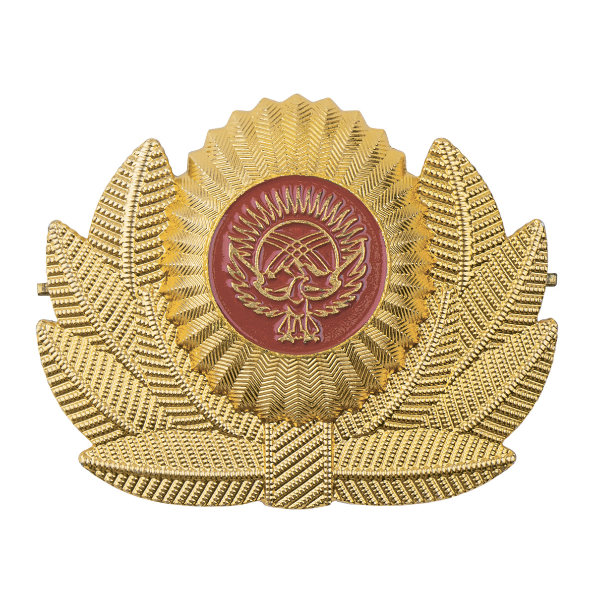 Кокарда мет. Киргизии бол. (эмбл. на красном фоне)