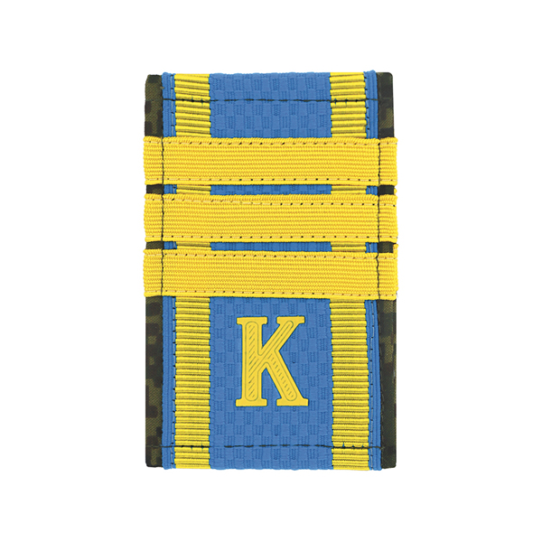 Ф/пог. (двусторонние) голуб/русская цифра с нашит. текстильным галуном желтым (сержант + пластизол "К")