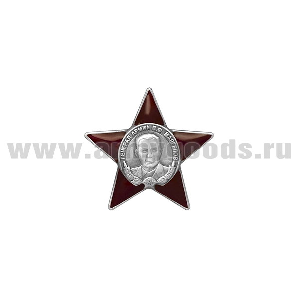 Значок мет. Генерал армии В.Ф. Маргелов (звезда, мал, на двух пимсах)
