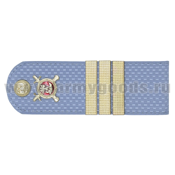 Погоны Полиции (ОВД) на голубую рубашку (без канта), укомпл. мет. фурнитурой (сержант) пластик