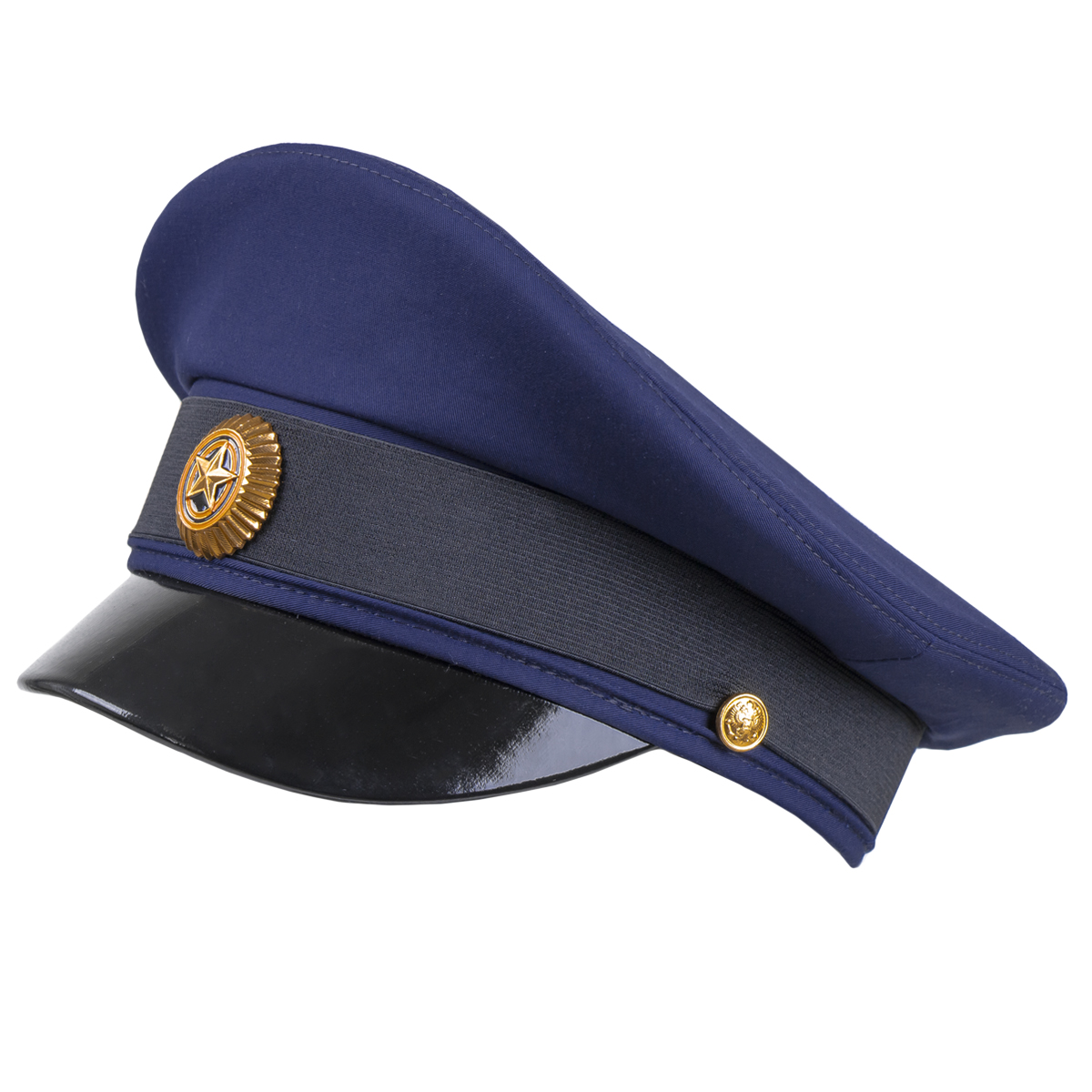 Фуражка простая ВВС синяя (ткань "Патруль") к костюму офисному (с мет. кокардой/без кокарды по наличию)