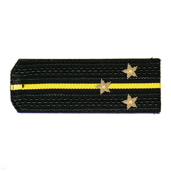 Погоны ВМФ черн. с 1 желтым просв., вышит. канителью (ст. лейтенант)