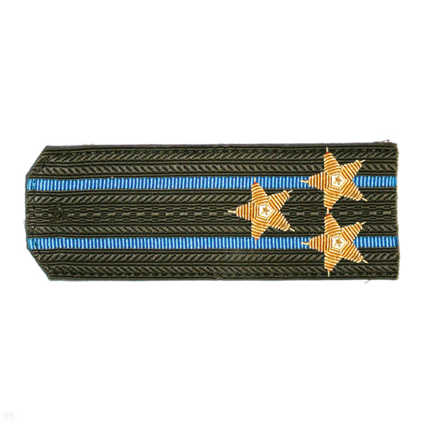 Погоны ВВС-ВДВ-ВКС оливк. с 2 голуб. просв., вышит. канителью (полковник)