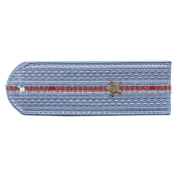 Погоны Полиция нов/обр без канта серо-голуб. вышит. канителью (мл. лейтенант)