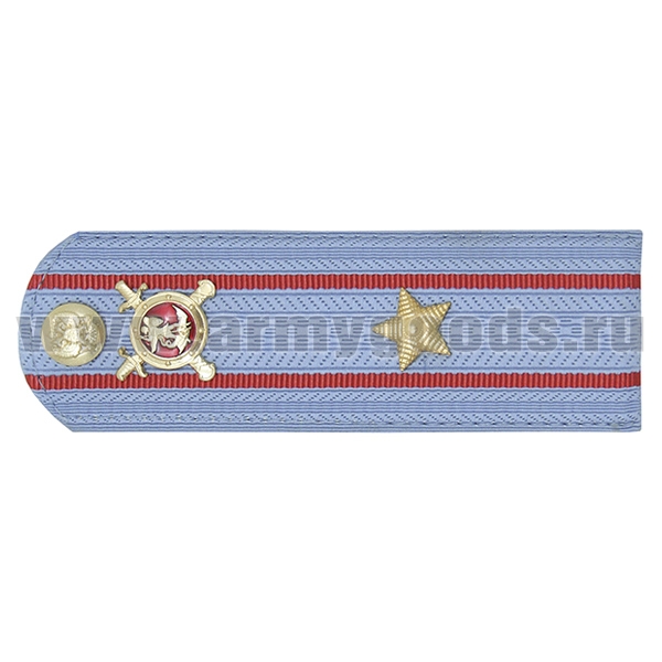 Погоны Полиции (ОВД) на голубую рубашку (без канта), укомпл. мет. фурнитурой (майор) пластик