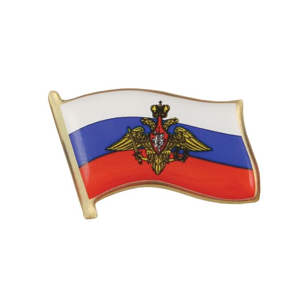 Значок мет. Флажок РФ с орлом РА (смола, на пимсе)