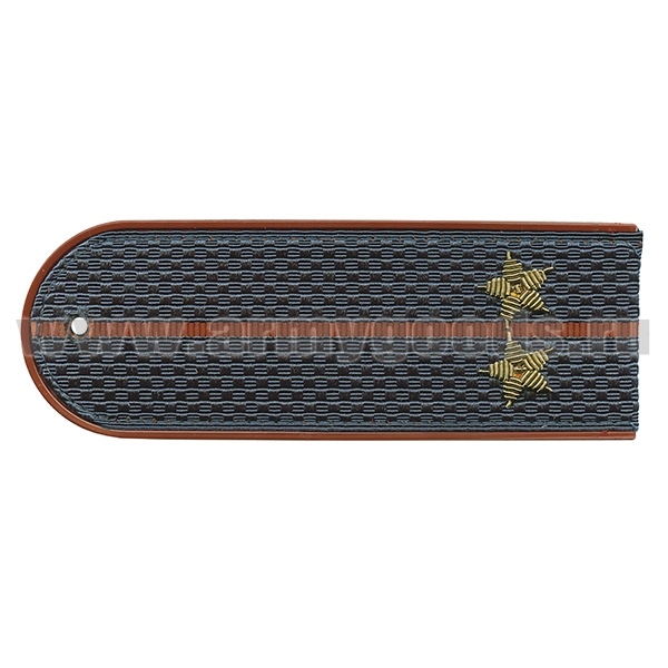 Погоны МЧС серо-синие с оранж. кантом с 1 оранж. просв. на китель, вышит. канителью (лейтенант) на пластике