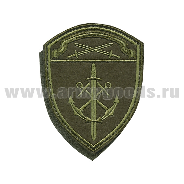 Шеврон вышит. Росгвардия Северо-Западный ВО (Морские в/ч) полевой на липучке