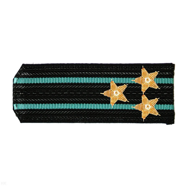 Погоны черн. с 2 зел. просв., вышит. канителью (полковник)
