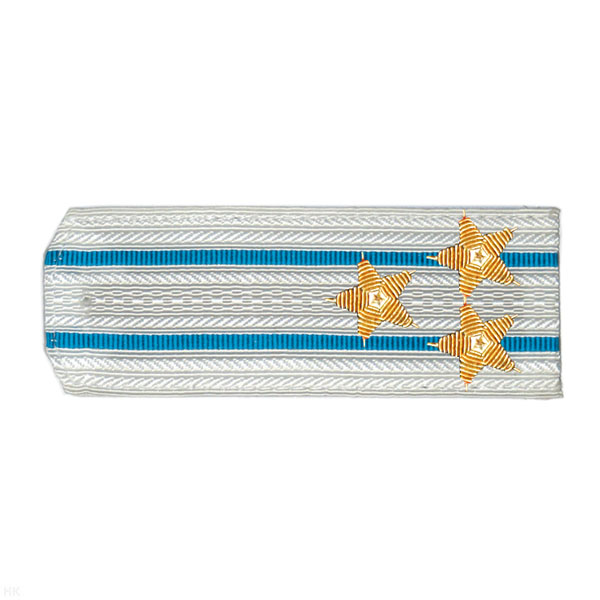 Погоны белые с 2 голуб. просв., вышит. канителью (полковник)