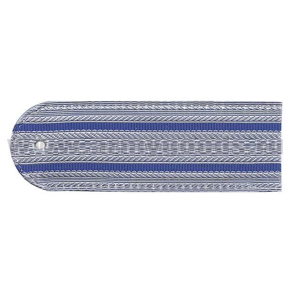 Погоны серо-голуб. 2 васильк. пр. без канта Юстиция н/о на рубашку (на пластике)