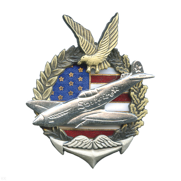 Значок мет. Spitfire (с птицей) (серия Самолеты по американскому ленд-лизу) гор. эм.