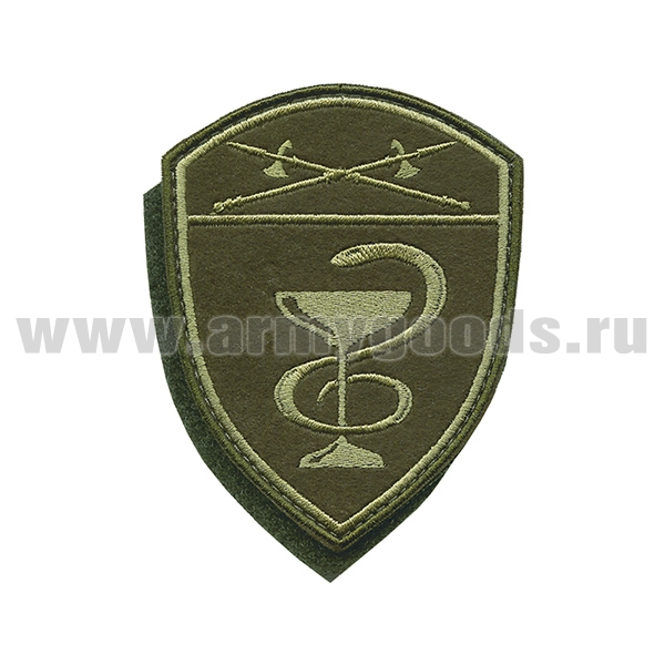 Шеврон вышит. Росгвардия Уральский ВО (Медицинские в/ч) полевой на липучке