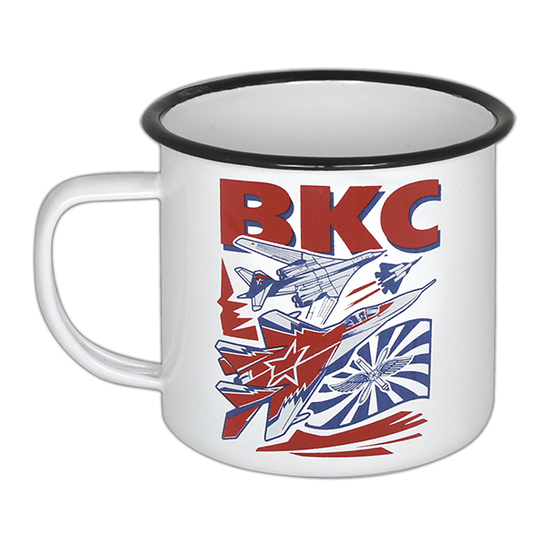 Кружка эмалированная 0,5 л с рис. (деколь) ВКС