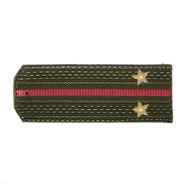 Погоны ВВ оливк. с 1 крап. просв., вышит. канителью (лейтенант)