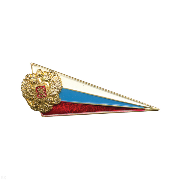 Флажок на берет неуст. (уголок) мет. РФ мал.