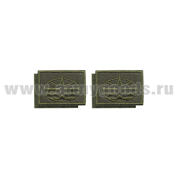 Нашивки вышит. ВКС (нов/обр, оливк.) петличные эмблемы на липучке