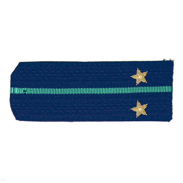Погоны Прокуратуры ст/обр синие с 1 зел. просв., вышит. канителью (лейтенант)