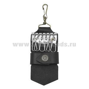 Ключница открытая (кожа) на 6 ключей (на застежке с кнопкой)