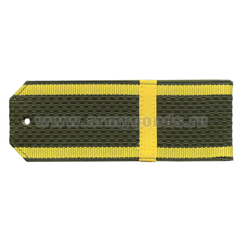 Погоны оливк. желтый кант (курсантские) с нашитым желт.шелковым галуном (ефрейтор) на пластике