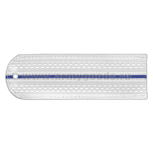 Погоны белые 1 васильк. пр. без канта Юстиция н/о на рубашку (пластик)