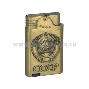 Зажигалка газовая бронзовая (двойное пламя) СССР (герб)
