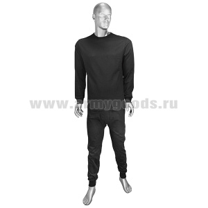 Белье функциональное (фуфайка и кальсоны) 100% хлопок, черное (С-6051-К)