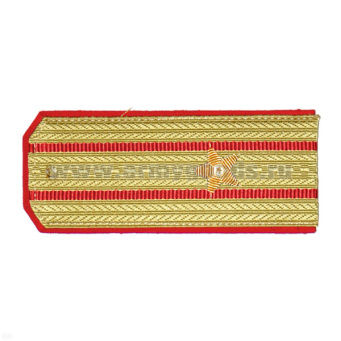 Погоны парадные золотые (шелк) с 2 красн. просв., вышит. канителью (майор)