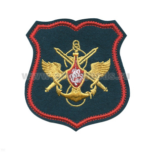 Шеврон вышит. Знак принадлежности к МО ("морская волна" с красным кантом) щит