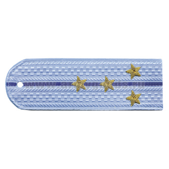 Погоны Юстиция нов/обр без канта серо-голуб. вышит. канителью (капитан)