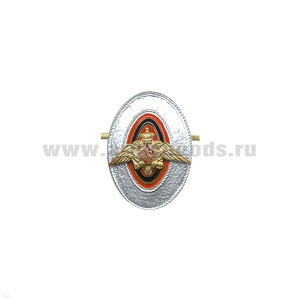 Кокарда мет. ПВ рядовой состав (гладкая) серебр.