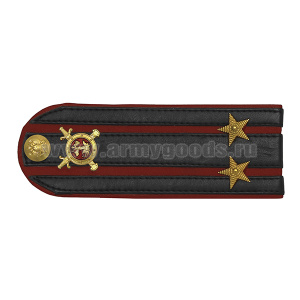 Погоны Полиции (кожзам) для кожаной куртки Полиции (укомпл. мет. фурнитурой) подполковник