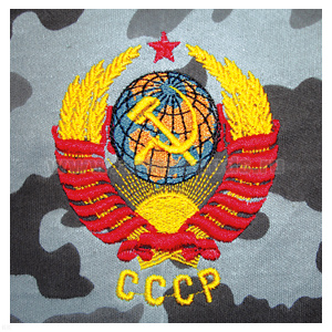 Футболка с вышивкой на груди СССР (герб), сер. КМФ