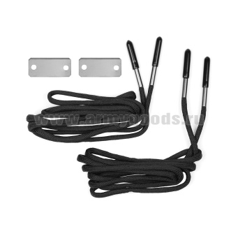 Шнурки паракордовые 130-150 см с огнивом (черные) Китай