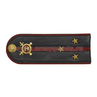 Погоны Полиции (кожзам) для кожаной куртки Полиции (укомпл. мет. фурнитурой) ст. лейтенант