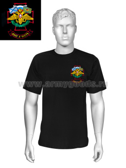 Футболка с вышивкой на груди Долг и Честь, черн.