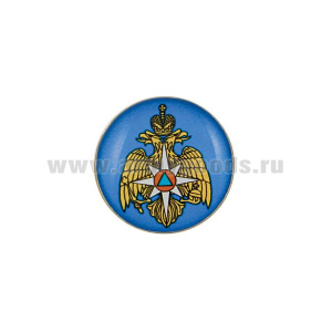 Значок мет. Орел МЧС (мал., круглый, смола, на пимсе)