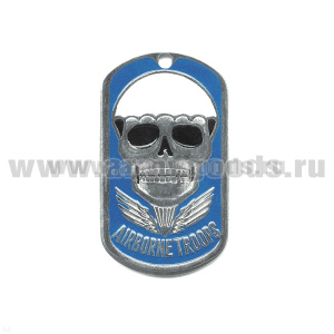 Жетон (нерж. ст., эмал.) Air borne troops (череп)