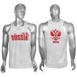 Майка белая с надп. краской Russia (National team) (надпись красной краской)