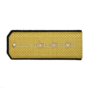 Погоны парадные золотые (шелк) с черн. кантом, вышит. канителью (ст. прапорщик)