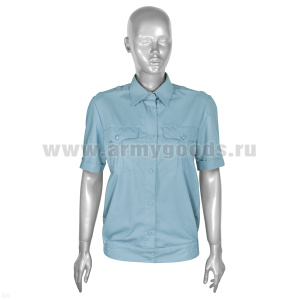 Рубашка форм. офиц. женская (кор.рук.) голубая МЧС