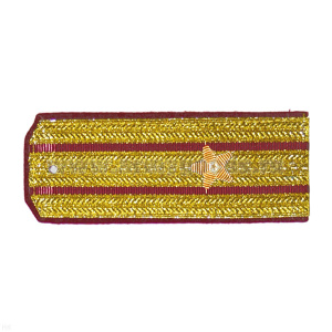Погоны парадные золотые (металлиз.) с 2 крап. просв., вышит. канителью (майор)