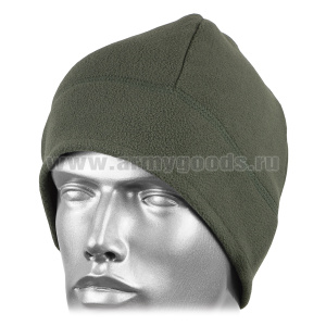 Шапка флисовая двухслойная оливковая