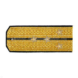 Погоны парадные золотые (металлиз.) с 1 черн. просв., вышит. канителью (капитан)