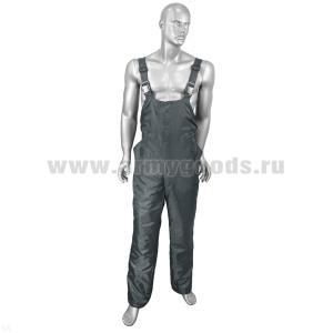 Брюки зимние (полукомбинезон) мод. S Серые однотонные (ткань "оксфорд")