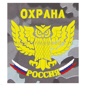 Футболка с вышивкой на груди Охрана (сова) сер. КМФ