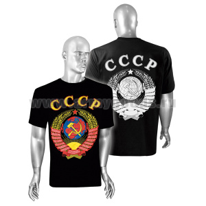 Футболка с рисунком краской СССР (черная)