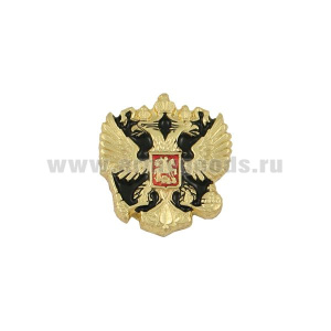Значок мет. Орел РФ (черный фон) мал., на пимсе